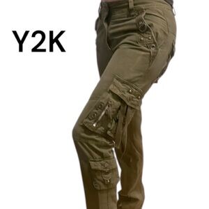 Vintage Y2K  JUNYE Jean Military Cargo Pants size 26 or M